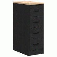 Helloshop26 - Armoire de rangement garage 30 x 51 x 85 cm avec surface de travail robuste design moderne en bois noir 02_0051378 - noir Bois massif 30