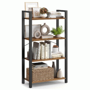 Helloshop26 - Bibliothèque étagère de rangement à 4 niveaux étagère échelle cadre en fer stable chambre bureau style industriel 12_0004255 - 30