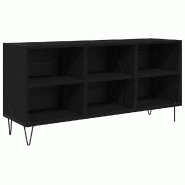 Helloshop26 - Meuble TV design moderne rectangulaire 103,5 x 30 x 50 cm avec rangement pratique en bois d'ingénierie noir 02_0052756 - noir métal 30