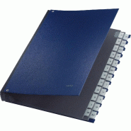 LEITZ Trieur, A4, A-Z, 24 compartiments, plastique, bleu - 59240035