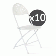 Lot de 10 chaises pliantes ajourées