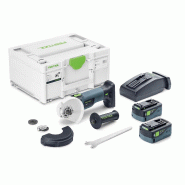 Meuleuse d’angle 18v agc 18-125 5,0 ebi-plus + 2 batteries 5ah + chargeur rapide + coffret systainer - FESTOOL - 578368 - 863881 Meuleuse d’angle 18v agc 18-125 5,0 ebi-plus + 2 batteries 5ah + chargeur rapide + coffret systainer - FESTOOL - 578368 - 863881