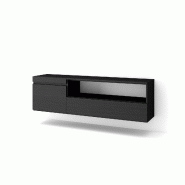 SKRAUT HOME Meuble TV, Banc Télé, 150x45x35cm, Pour les TV jusqu'à 65", Suspendu, Mural, Noir - noir Bois manufacturé 57_11