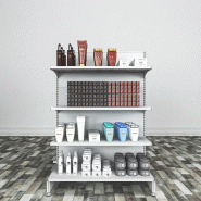 Tête de Gondole simple face M25  H143xL100cm base+3 tablettes