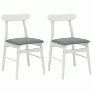 VidaXL Chaise de salle à manger 2 pcs Blanc et Gris Modèle Atlas Bistro - 8721364309777