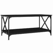 VidaXL Table basse Noir 100x50x45 cm Bois d'ingénierie et fer Modèle Patio Couchant Prime - Bois manufacturé 823307