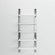 Élément de départ Zetawall chrome 5 tablettes blanc L90xH240cm