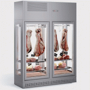 Cave de maturation de viande, exterieur alu, 2 portes et côtés vitrés L2G