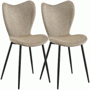 CLP Lot de 2 Chaises de Salle a Manger Maika Tissu HBT: 80x50x58 cm Taupe Tissu - gris textile 328535