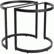 CLP Lot de 2 Pieds de Table Cranford Métal HBT: 72x80x40 cm Noir - noir métal 327760