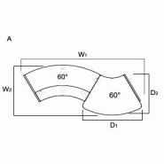 Comptoir d'accueil Valde forme vague avec accès PMR - MDD - Blanc brillant, Droite