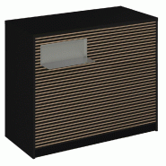 Comptoir Vertigo H T01nat. Spl.Gauche L120cm 2tabl.Couliss.4tab.Amovib-noir