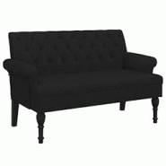 Décoshop26 - Banquette banc avec dossier capitonné et accoudoirs 120 x 62 x 75,5 cm tissu noir DEC024657 - noir 3000254828518 Décoshop26 - Banquette banc avec dossier capitonné et accoudoirs 120 x 62 x 75,5 cm tissu noir DEC024657 - noir 3000254828518