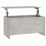 Décoshop26 - Table basse avec dessus relevable design moderne et contemporain 102 x 55,5 x 52,5 cm bois d'ingénierie gris DEC039263 - gris Bois mass