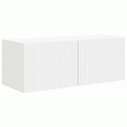 Helloshop26 - Meuble TV mural moderne avec portes pivotantes et étagères pour un rangement pratique et stylé 60 x 31 x 29 cm en bois 02_0054899 - B
