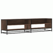 Helloshop26 - Meuble TV rectangulaire grand espace de rangement salon 180,5 x 40 x 46 cm en bois d'ingénierie marron 02_0055621 - marron métal 30002