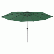 Helloshop26 - Parasol d'extérieur avec led et mât en métal 400 cm vert 02_0008186 - vert métal 3000437982723