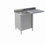 KBS Gastrotechnik KBS Centrale de rinçage 1400x700x850 mm 1 cuve à gauche avec meuble bas et rebord - Acier inoxydable 18/10 92021104