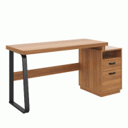 Merax Bureau 161 x 54 x 76,4 cm avec compartiment de rangement ouvert, tiroir silencieux et structure en acier, coloris noyer - marron multi-matériau Merax Bureau 161 x 54 x 76,4 cm avec compartiment de rangement ouvert, tiroir silencieux et structure en acier, coloris noyer - marron multi-matériau