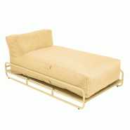 Méridienne pour salon de jardin modulable avec structure jaune clair - jaune polyester 115353