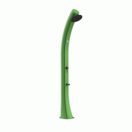 MPC Douche verte Blackmatt Solare Rio XXL, cadre courbe en polyéthylène HD, hauteur 226 cm, pomme de douche 15,24 cm, réservoir 40L, lave-pieds et