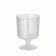 Papstar 10 verres à pied réutilisables pour vin rouge PP 0,2 l Ø 7,2 cm - 10 cm d'une seule pièce, incassables - 39241000