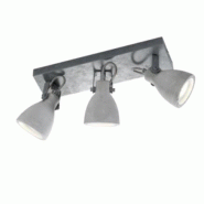 Plafonnier 3 Spots GU10, max.42W - Béton gris - Trio - Concrete - gris 4017807299540