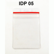 Porte-badge hermétique souple - Fermeture par glissière - Lot de 100pcs - Référence : idp05