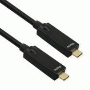 ROLINE Câble USB 3.2 Gen 2, AOC, C-C, M/M, 10Gbit/s, 4K60Hz, PD (Power Delivery) 60W, noir, 10 m ROLINE Câble USB 3.2 Gen 2, AOC, C-C, M/M, 10Gbit/s, 4K60Hz, PD (Power Delivery) 60W, noir, 10 m