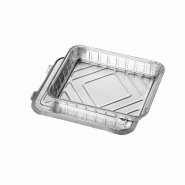 Starpak 50 Barquettes alimentaires + couvercle, alu non divisées 0,93 l 3 cm x 17,7 cm x 22,5 cm - 14505