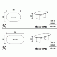 Table de réunion ovale Kate - Mobel Linea - 250, Wenge_0