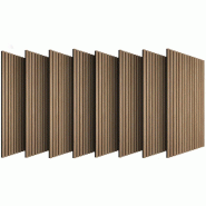 TecTake GmbH tectake Panneaux acoustiques Sonic Wall IV aspect bois  Marron Chêne - marron Bois manufacturé 406813