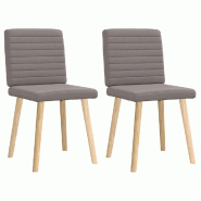 VidaXL Chaises à manger lot de 2 taupe tissu Modèle Boréal - 4101180