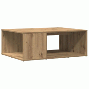 VidaXL Table basse chêne artisanal 90x67x33 cm bois d'ingénierie Modèle Diamant Prestige - 856553