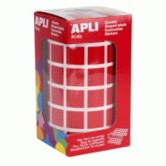 Apli 2832 gommettes carrées, 15x15 mm, en rouleau, coloris rouge - 8410782124771