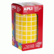 Apli 6372 gommettes carrées, 10x10 mm, en rouleau, coloris jaune - 8410782048718