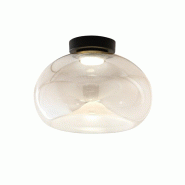 Brena - Plafonnier Rond Avec Led Intégrée Fabas Luce - Applique Murale Led Dimmable 19W - Cognac Concave - marron 8019282553793