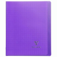 Clairefontaine Lot de 10 Cahier Kover Book 17x22, 96p./48 feuilles 90 g/m² piquées, couv. Transparente violet, Séyès - 3037929514056