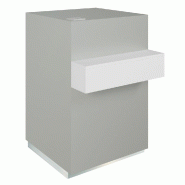 Comptoir Cage gris alu repose sac blanc 1 tiroir 1 tablette 60x60/76x93cm