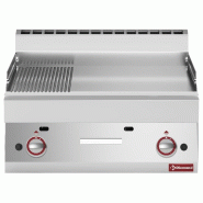 Diamond - Plaque de cuisson à gaz 2/3 lisse et 1/3 rainurée -Top- - réf. G65/PM7T-N - inox AKS-G65/PM7T-N Diamond - Plaque de cuisson à gaz 2/3 lisse et 1/3 rainurée -Top- - réf. G65/PM7T-N - inox AKS-G65/PM7T-N