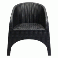 Fauteuil empilable d'extérieur en résine Douceur coloris gris foncé