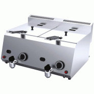 Friteuse à gaz 8 + 8 L avec robinet de vidange, haute performance professionnelle - Gasfrit - inox GFD2