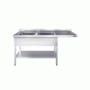 GGM Gastro Plonge Inox 2 bacs avec passage lave-vaisselle - P 700 - GGM longueur 2000mm - 4063326195627 GGM Gastro Plonge Inox 2 bacs avec passage lave-vaisselle - P 700 - GGM longueur 2000mm - 4063326195627