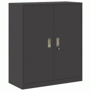 Helloshop26 - Armoire de rangement moderne avec portes verrouillables 90 x 40 x 105 cm design industriel en acier noir 02_0054821 - noir acier 3000238