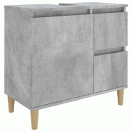Helloshop26 - Armoire de salle de bain moderne pratique rangement 65 x 33 x 60 cm en bois d'ingénierie gris béton 02_0048412 - gris Bois massif 3000
