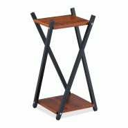 Helloshop26 - Étagère à plantes géométrique 57 x 29 x 29 cm design élégant intérieur en MDF effet bois noir 13_0010955 - noir métal 3000245498751