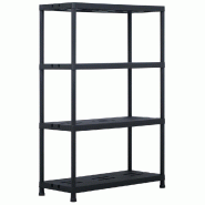 Helloshop26 - Étagère de rangement noir 220 kg 90 x 40 x 138 cm plastique 02_0000637 - noir 3000069651530 Helloshop26 - Étagère de rangement noir 220 kg 90 x 40 x 138 cm plastique 02_0000637 - noir 3000069651530