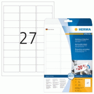 HERMA 675 étiquettes blanches Movables®, format 63,5 x 29,6 mm (25 feuilles A4 / cdt) - 4347
