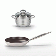 Lot Poêle 32 cm & Faitout 14 cm Elo Bistro Line - gris 3176239985054