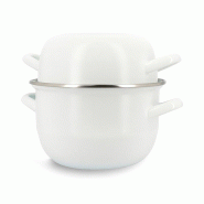 Menastyl - Marmite à moules 16cm en acier émaillé blanc - 3256391047620